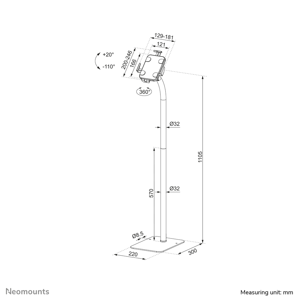 Neomounts by Newstar tablet floor stand
